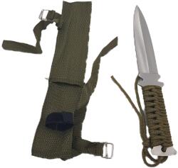 Depox nindzsa kés a célba dobáshoz, zöld paracord, fedél, 25 cm (C51-1)