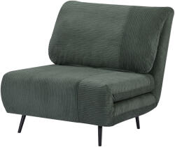 Homcom 2 az 1-ben 3 szinten állítható, kihúzható fotel nagyméretű üléssel, kihúzható kanapé, 82x87x89 cm, zöld