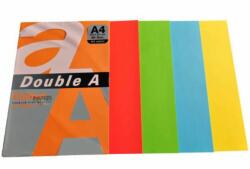 Double A színes fénymásolópapír, A4, 80 g/m2, 500 lap / csomag, 5 különböző intenzív szín (DACI-A4-080500-RAINBOW5)