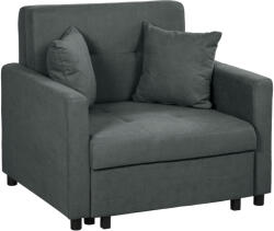 Homcom Egyszemélyes Fotelágy 2 Párnával és Tárolóhellyel, Szürke
