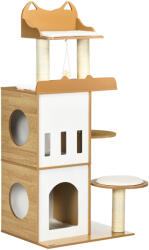 PawHut Albero per Gatti Con Tiragraffi 2 Cassette Posatoi és Pallina da Gioco