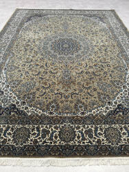  Vintage Perzsa szőnyeg (18-19) Nain Bézs-Kék 300x400cm