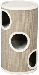 PawHut 3-szintes macskaketrec, szizálból és plüss kaparófából, Ø38x70cm, barna