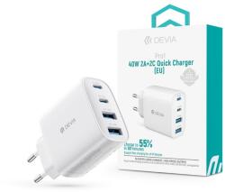 DEVIA Pro1 40W GaN QC 2xUSB + 2xType-C hálózati gyorstöltő adapter - fehér - coolmobile