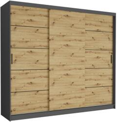  NORVIO IV. Gardróbszekrény 250x218x60 - antracit, artisan