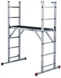  Scara din aluminiu cu platforma, 2 x 6 trepte M570011