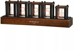 Kienzle LED Nixie Digitális Asztali Óra Ébresztővel - Fekete/Barna (14992)