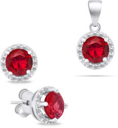 Brilio Silver Set de bijuterii strălucitoare din argint cu pietre de zircon SET230WR (cercei, pandantiv)