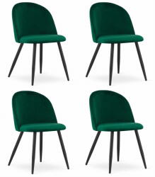  BELLO szék - zöld bársony / fekete lábak x 4