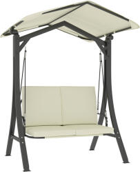 Outsunny 2 személyes kerti hinta állítható tetővel 150x120x182 cm krémszínű