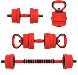  SPORTNOW 4 az 1-ben műanyag és homok edzőtermi súlyzókészlet, piros