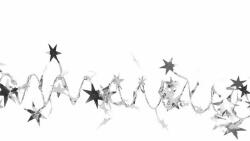 LAALU karácsonyi dekoráció - spirál lánc csillagokkal, ezüst, 2 m (LAU-2129)