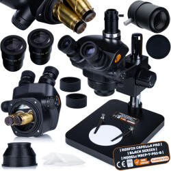 Rosfix Capella Pro MSCP-T-PS1-B - Trinokuláris sztereó mikroszkóp 7-45x | Zoom 0, 7-5x | Greenough Optics | 360°-os fej | C-rögzítés 25 mm