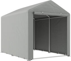 Outsunny garázs motorkerékpároknak, kerékpároknak és szerszámoknak, sátor cipzárral, 160x218x172 cm, világos szürke