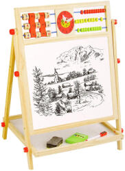  Kétoldalas Fa Oktatótábla Számolókoronggal és Krétával