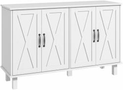 Homcom Multifunkcionális MDF szekrény, 2 szint, állítható polcok, nappaliba, konyhába, előszobába, oldalsó tárolóra, WC-be, dolgozószobába, előszobába, törölközőtartóba, sarokzuhanyzóba, magasított ülőfelüle