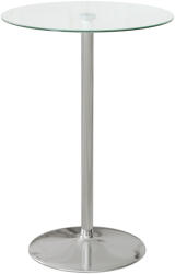 Homcom Bistro Rotunda bárasztal - Edzett üveglap Ø90 cm, Modern fém váz