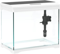 PawHut 17 literes üveg akvárium LED világítással, szűrőrendszerrel és vízpumpával, 35x21x31 cm, fehér