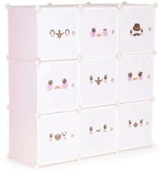 ModernHOME Játéktároló szekrény - Rózsaszín, Fehér (PJJCBS0009-09C)