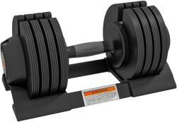  SPORTNOW Állítható Súlyzókészlet 7/13/18/24 kg Súlyzótartóval és Csúszásgátló Fogantyúval, 37x18x18 cm, Fekete