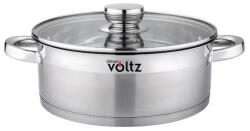 Voltz Cratita cu capac din sticla Oliver Voltz OV51210Q20, 2 l, 20 x 7 cm, Inductie, Fund gros, Inox (OV51210Q20)