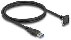 Delock USB 5 Gbps kábel A-típusú USB apa egyenes Mikro-B-típusú USB apa 90 -ban lefelé fordított 18 mm-es csavar távolsággal 1 m, fekete (81030) - pepita