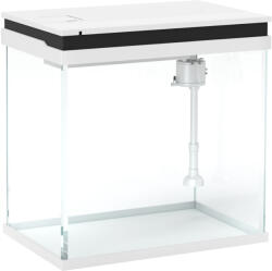 PawHut Üveg Akvárium LED Világítással, Szűrővel és Vízpumpával, 38x26x38 cm, Fehér