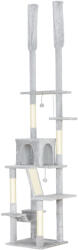 PawHut mennyezeti kaparófa állítható magassággal 225-255cm világos szürke