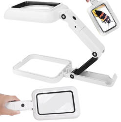  Kézi és Asztali Nagyító LED Világítással Fehér