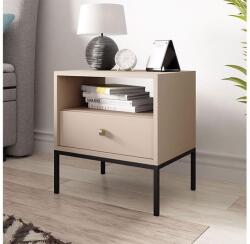 MIRJAN 24 Éjjeliszekrény MONO 56x54 cm bézs/fekete MJ0011 (MJ0011)