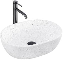 Rea Amelia mosdótál 48x34.5 cm négyszögletes mosdótálak fehér-szürke/kő REA-U3001 (REAU3001)