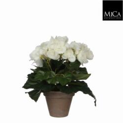  Begónia fehér művirág cserépben