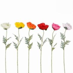 Mica Pipacs narancssárga lila piros sárga krém rózsaszín műnövény 6 különböző 65 cm