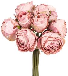  Rózsacsokor krém rózsaszín színű műnövény 28 cm