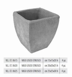 Terrecotte Italiane Vaso Liscio Etrusco 25X25X30 cm agyag növénytartó