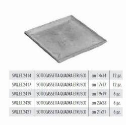 Terrecotte Italiane Sottocassetta Quadra Etrusco 19X19 cm agyag növénytartó