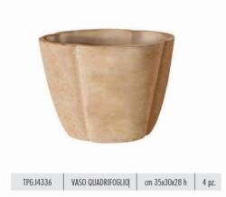 Terrecotte Italiane Vaso Quadrifoglio 35X30X28 cm agyag növénytartó