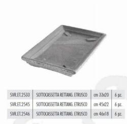Terrecotte Italiane Sottocassetta Rettang. Etrusco 46 cm agyag növénytartó