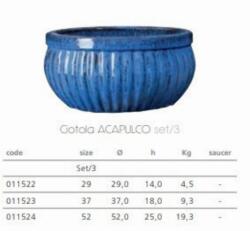 Deroma Ciotola Acapulco set of 3 agyag növénytartó szett