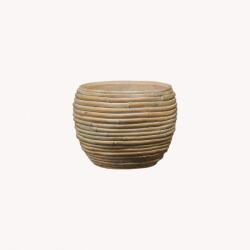 Soendgen Keramik Myanmar bamboo bambusz kaspó barna 19 cm