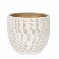 NDT Le Havre H-01WG white/gold 14 cm/ H12 kerámia növénytartó