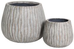  Creastone Bowl waves S/2 antiquegrey kerámia növénytartó szett