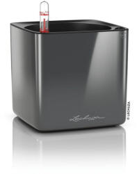 Lechuza CUBE Premium Charcoal Highgloss műanyag növénytartó 14 cm