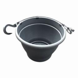  Függesztett műanyag cserép antracit színben, 30 cm