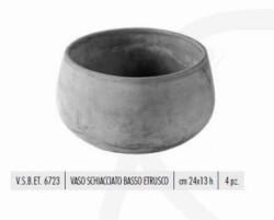 Terrecotte Italiane Vaso Schiacciatto Basso Etrusco24X12 cm agyag növénytartó