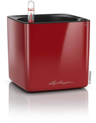 Lechuza CUBE Glossy Triple - scarlet red highgloss műanyag tripla kaspó 14 cm