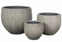 Crea Lotus pot S/4 grey rusty kerámia növénytartó szett