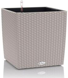 Lechuza CUBE Cottage 30 cm műanyag növénytartó kivehető belsővel sand brown