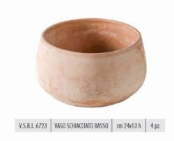 Terrecotte Italiane Vaso Schiacciatto Basso 24X12 cm agyag növénytartó