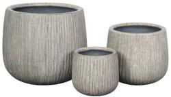 Crea Bowl pot S/3 grey rusty kerámia növénytartó szett